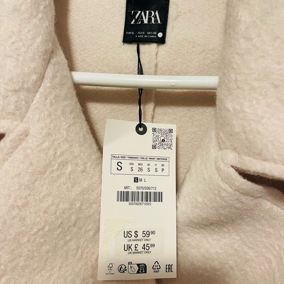 Zara Women's Cream Teddy Jacket - Picture 2 of 3
